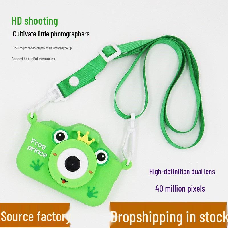 Children's Dual Lens Cartoon Digital Camera with Selfie, Video, Game, and Music Features