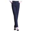 Women's Black High-Waisted Straight-Leg Professional Suit Pants