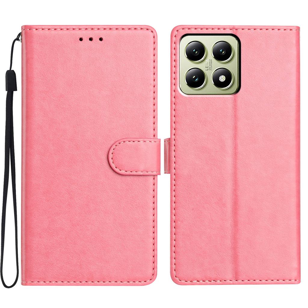 For Xiaomi 14T Leather Case Wallet Stand Phone Cover with Handy Strap