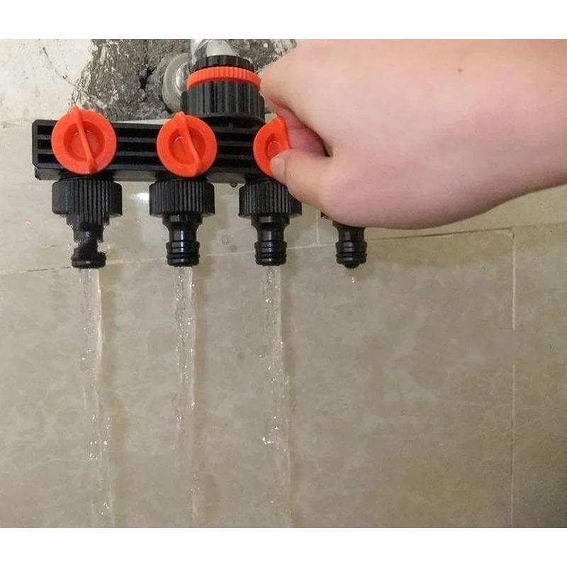 Hose Controller Shunt Watering Garden Tools Gardening Household Pipe Plastic Four-Way Valve Splitter Irrigation