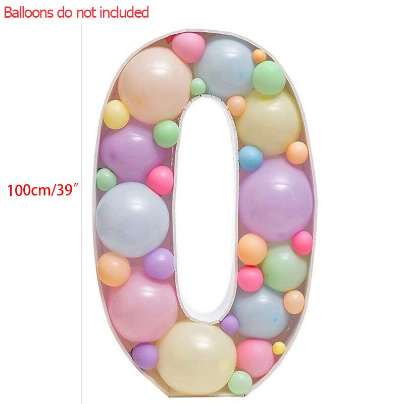 Birthday Figure Balloon Filling Box Large Number 1-9 Mosaic Balloon Frame Foam Cardboard For Birthday Party Anniversary Decor
