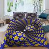 Visual Space Bedding Set Colorful Art Comforter Cover Rainbow Gradient Duvet Cover Optical Illusion Bedspread Cover Full King