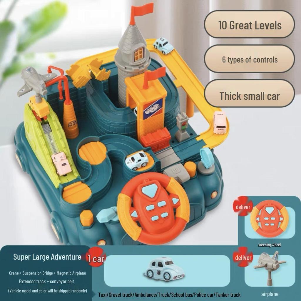 Kids' Adventure Car Set: Track & Parking Lot for Educational Play