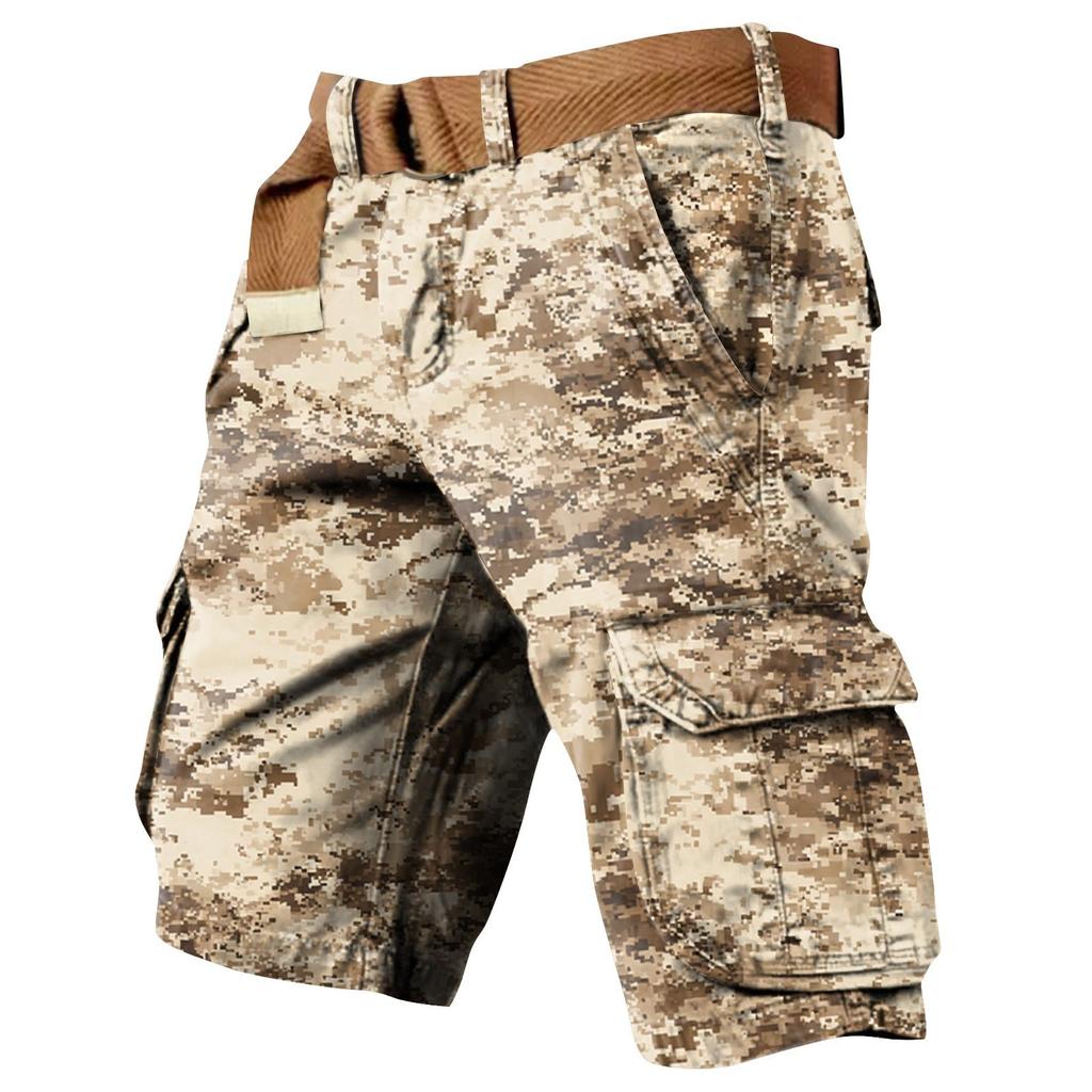 Shorts de travail pour hommes imprimés pour le Jour de l'Indépendance avec poches multiples