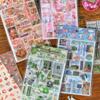 6 Sheets Adhesive Sticker Retro Decal Food Sticker Asthetic Decal Scrapbooking Sticker Cartoon Decal Fish Sticker