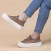 Shoes Women's Summer New Round Head Little White Shoes Casual Versatile Muffin Shoes Hollow Breathable Fashion Lace-up Big Head Shoes