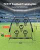 2133.6 x 2133.6mm Football Trainer Throwing Net, Training Throwing Target Practice Net with 5 Target Pockets, Knotless Net Includes Straps and