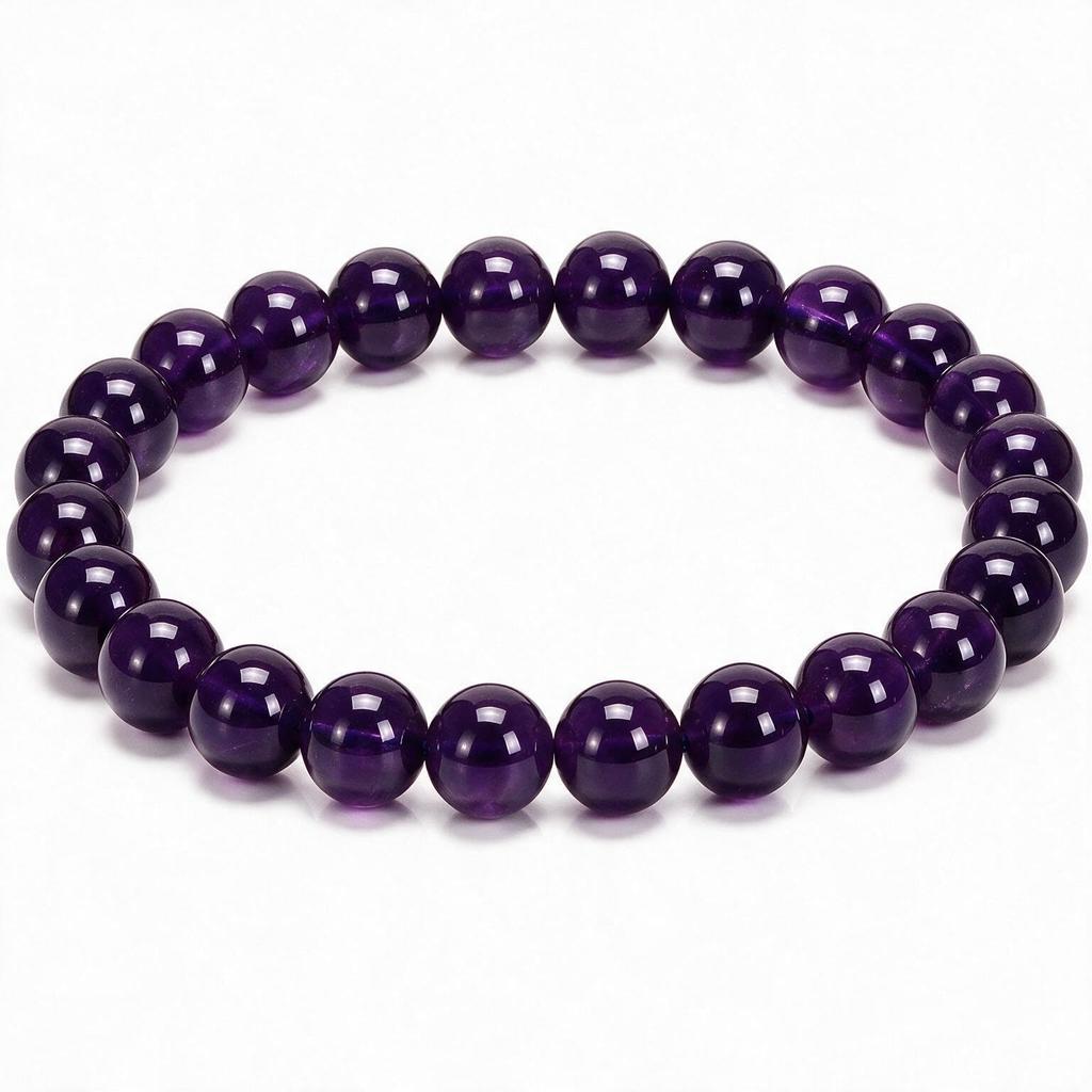 Natural Crystal Bracelet for Women Men, 8mm Semi-Precious Gemstone Beaded Stretch Bracelet, Yoga Chakra Energy Jewelry, Unisex Gift