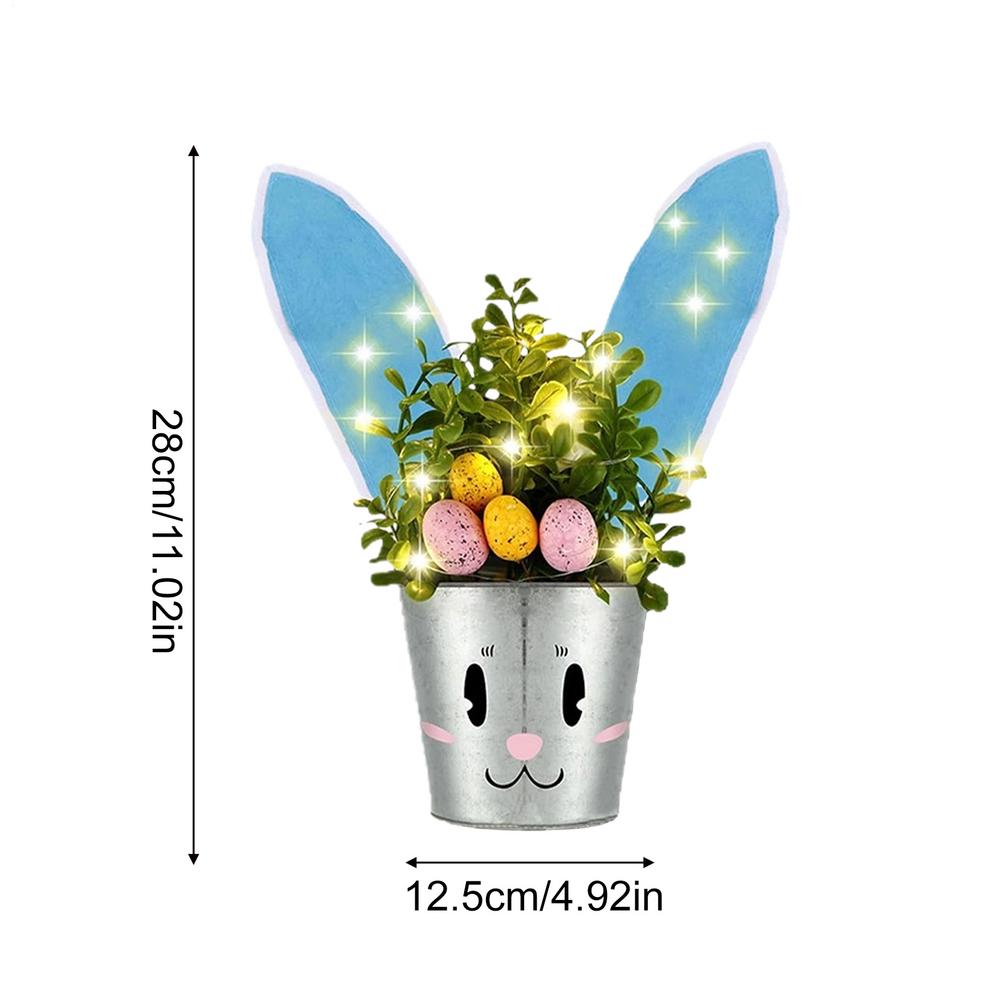 

Искусственный Пасхальный Кролик Цветочный Горшок Забавный Горшок Весенний Декор С Освещением Милый Горшок-Кролик Настольное Украшение Декор Подарок синий