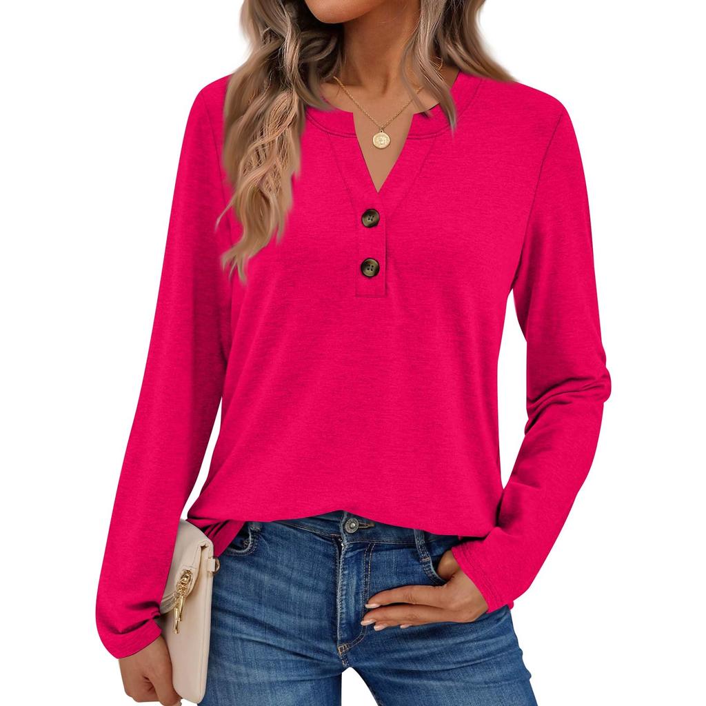 Camicie da donna a maniche lunghe a tinta unita Eleganti top casual Camicie alla moda Top