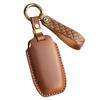 Suitable for  A3 Leather Key Bag Q3 Q2l Q4etron Car Leather High-grade BBA Key Decorative Bag Cowhide Key Protection Sleeve