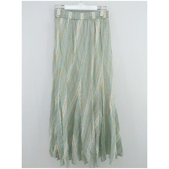 earth music&ecology long flare skirt size F blue, beige, orange, ladies E [Used]