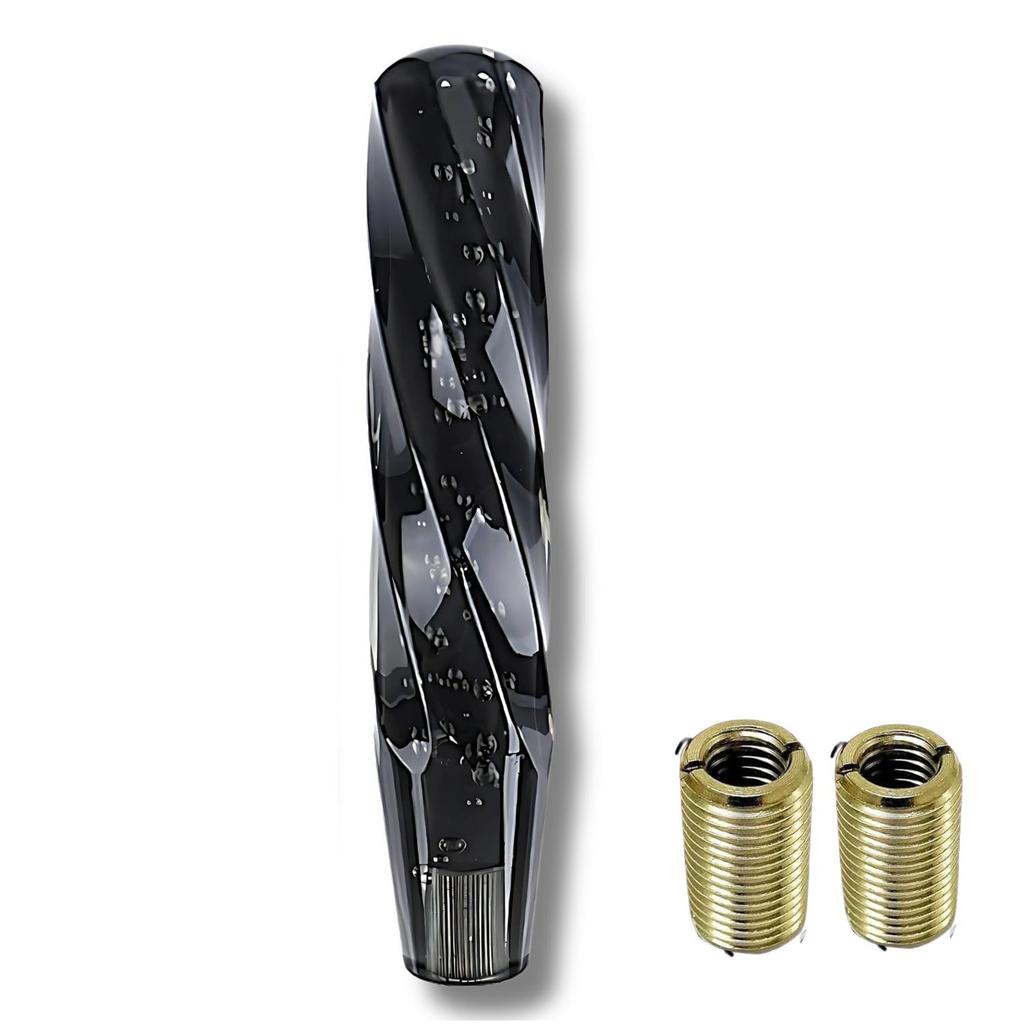 Luaex Crystal Shift Knob with All Shift Lever with Twist and Spiral and M8 Shifters Included [Compatible Vehicles] Design, 5-Speed, 6-Speed, M10,