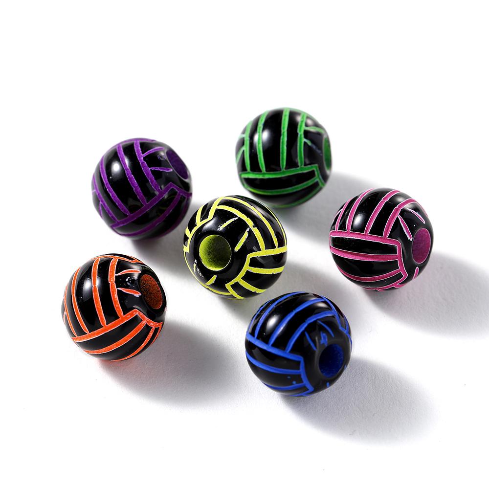 30 Teile/los Acryl Rugby Tennis Basketball Perlen Sport Spacer Perlen für DIY Schmuck Machen Armband Halskette Handwerk Zubehör