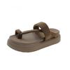Flip-flops women summer wear new Internet celebrity fashion thick bottom stepping on shit feeling toe Roman sandals women's beach shoes