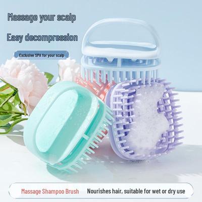 Spazzola Massaggiante per Cuoio Capelluto in Silicone per Shampoo, per Uso Asciutto e Bagnato
