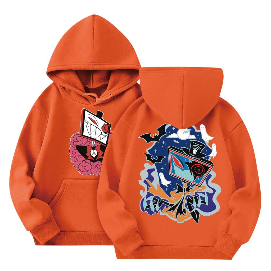 Child Fashion Lightweight Long Sleeve Pullover With Pockets  Print Hoodie