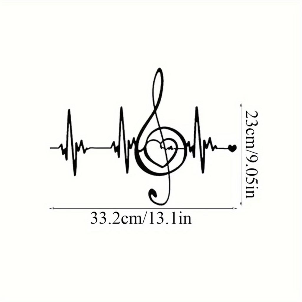 Functional Metal Wall Decor 1pc Electric Wave Pattern Notes Ornament for Wedding Valentine Music Party