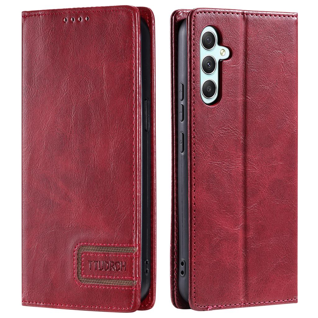 TTUDRCH Styl 007 Dla Samsunga Galaxy A26 5G Skórzane Etui Blokujące RFID Portfel Stojak Pokrowiec na Telefon