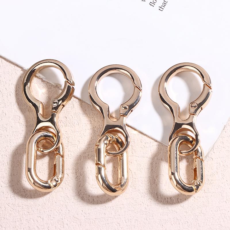 1/3Pcs Double Opening Swivel Clasp Clips Metal Spring Snap Hooks With Key Ring For Diy Keychains Craft Accessories