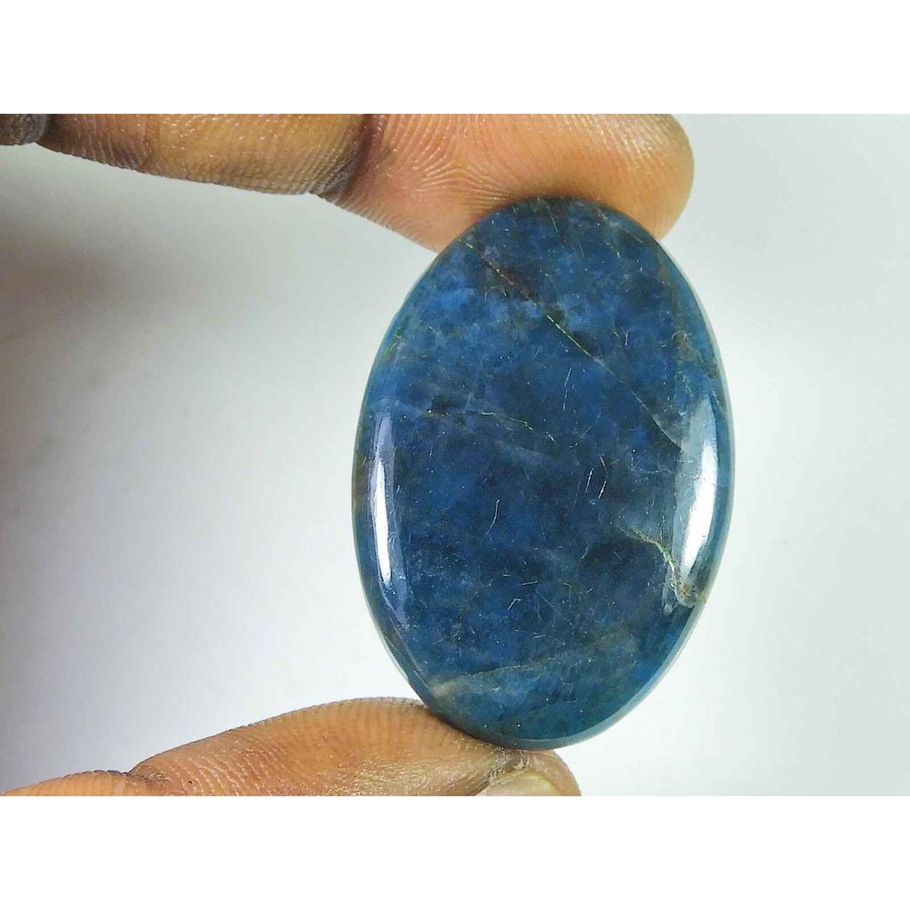 58Cts Genuine Neon Blue Apatite Oval Crystal Cabochon Loose Gemstone 25X37MM SK-2086