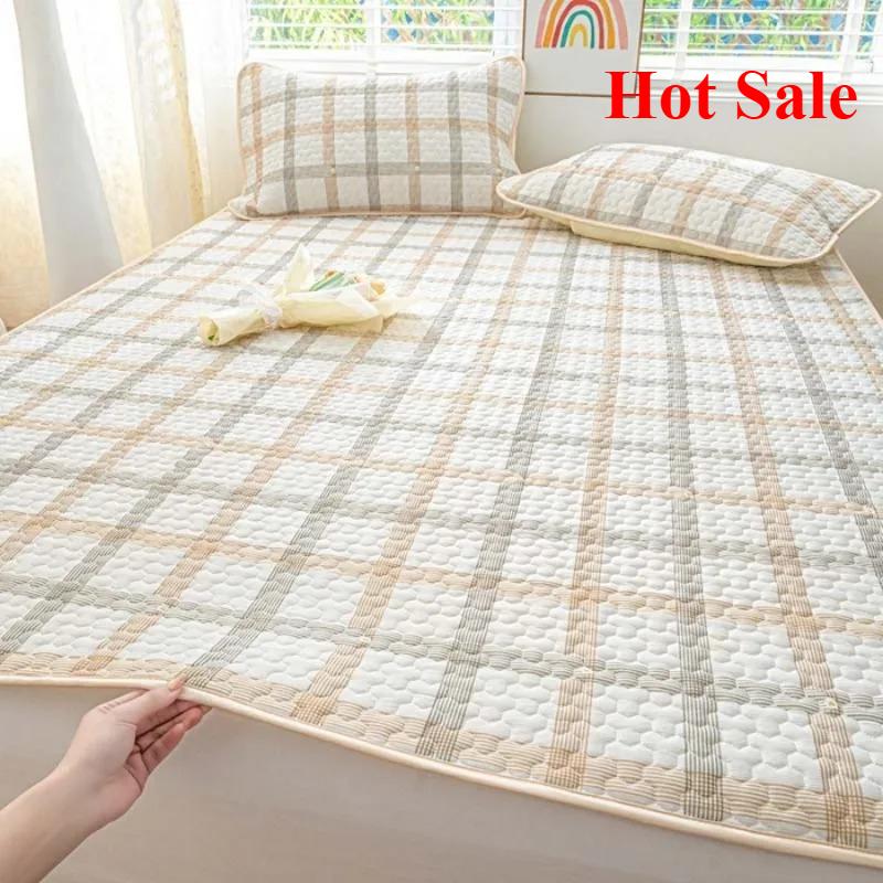Ice silk mat cool mattress protective cover 3-piece set machine washable cool air conditioner seat