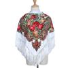110*110Cm Russian Scarf Floral Woman'S Shawl Tassel Floral Print Hijab Headscarf Wraps Handkerchief Bandana Beach Travel Blanket