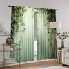 2PC Green Vine Leaf Curtains Jungle Botanical Print Light Filtering Drapes Nature Bohemian Home Decor for Living Room Bedroom
