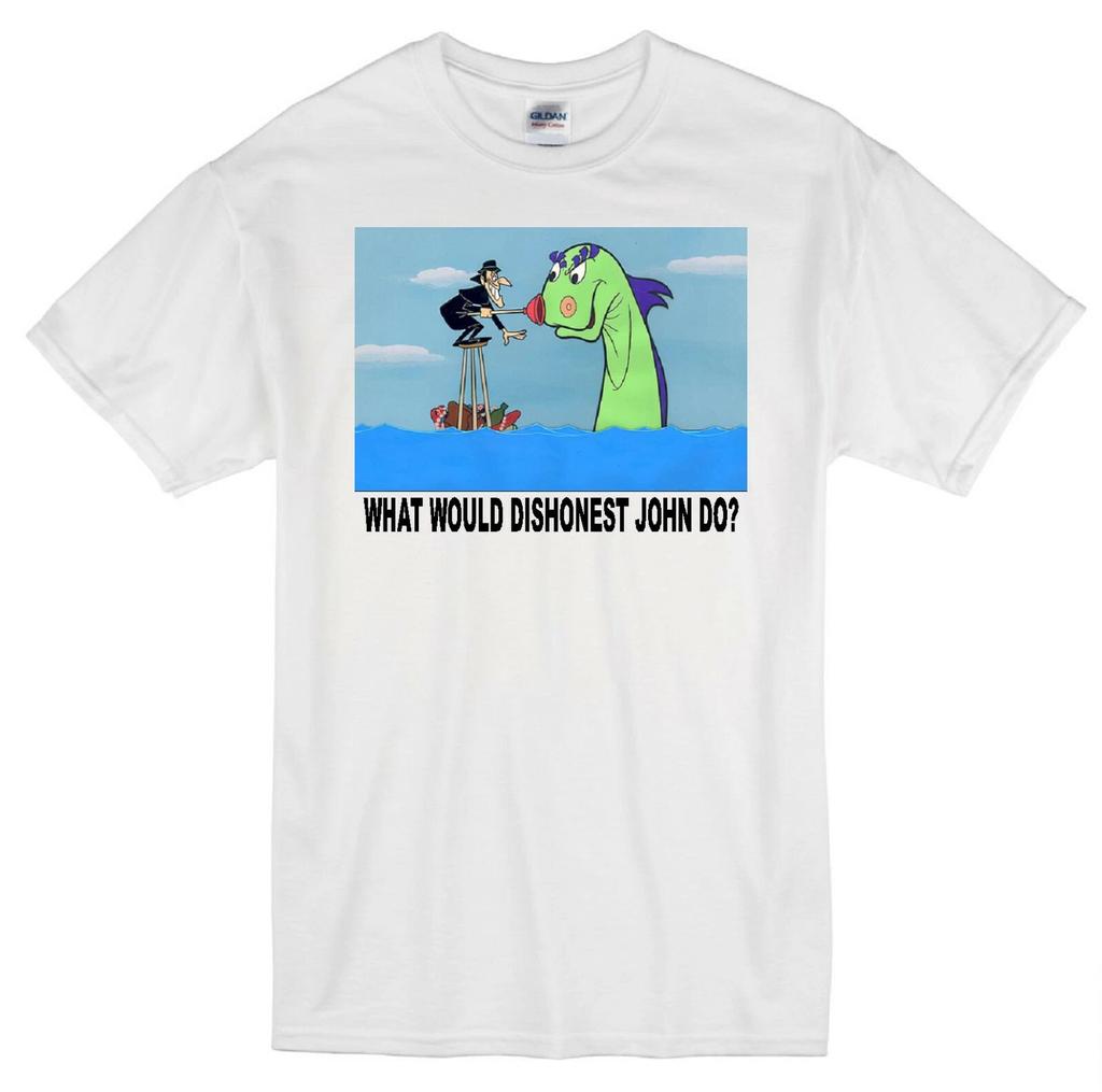 DISHONEST JOHN WWD? BEANY AND CECIL CARTOON ANIMATED 1960'S WHITE T-shirt Tops Tees Unisex