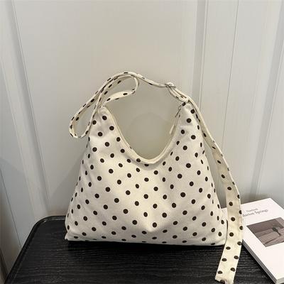 Large Capacity Polka Dot Korean Style Daily Tote Bag Single Shoulder Underarm Commuter Bag