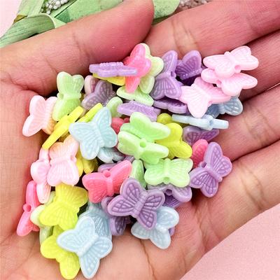 100PCS Moda 10,8*12,4mm Akrylowe Luźne Koraliki Biżuteria Akcesoria DIY Motyl Bransoletki Kolczyki Biżuteria Tworzenia Naszyjnik