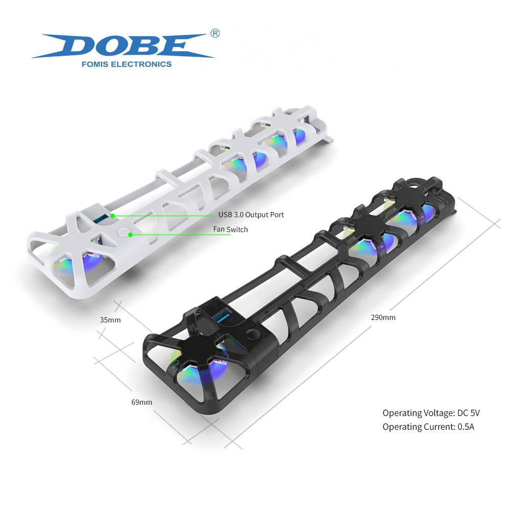DOBE Cooling Fan for PS5 Slim Disc Edition/Digital Edition with RGB Lighting and USB 3.0 Port TP5-3538S белый
