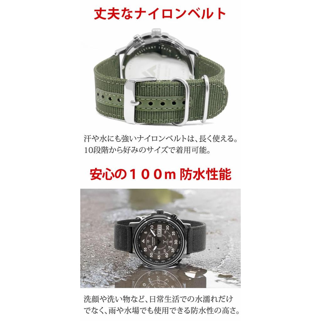 LAD WEATHER Solar Radio-Controlled Men's Watch 100m Waterproof Black LAD017