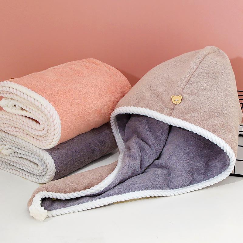 Super Absorbent Quick-Dry Double-Layer Hair Towel & Shower Cap for Women