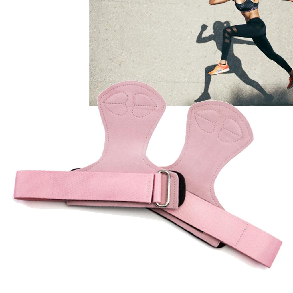 2PCS Weight Lifting Wrist Straps for Women Strong Grip Pull Ups Deadlift Strap Weight Lifting Grips Heart Shaped Pattern Pink S