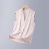 Black Spring/Summer Satin Lace Trim Vest – Slimming Women's Elegant Layered Top