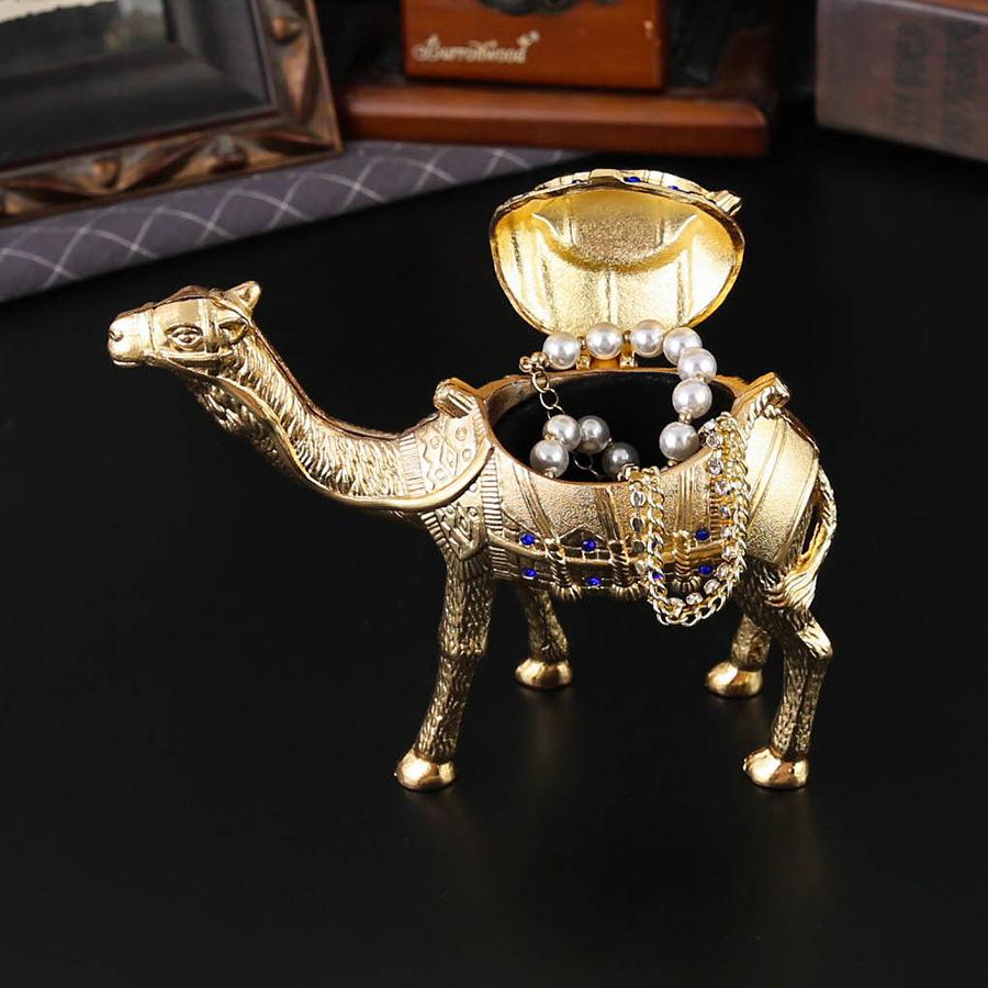 Scatola Portagioie Creativa Europea Deserto Oro Cammello Scatola Porta Gioielli Anelli Collane Oro e Argento Ornamento per la Casa e la Camera da Letto