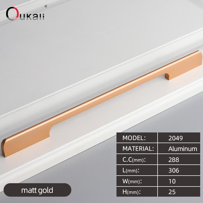 Oukali 400mm Good Quality Modern Contemporary Furniture Simple Cabinet Wardrobe Cabinet Door Drawer Aluminum Alloy Long Handles