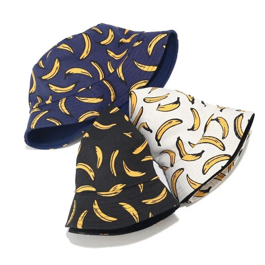 1 Stück Männer und Frauen Frische Frucht Fischerhut Banane Tropische Frucht Baumwolle Fischerhut Gorros Strand Reisehut