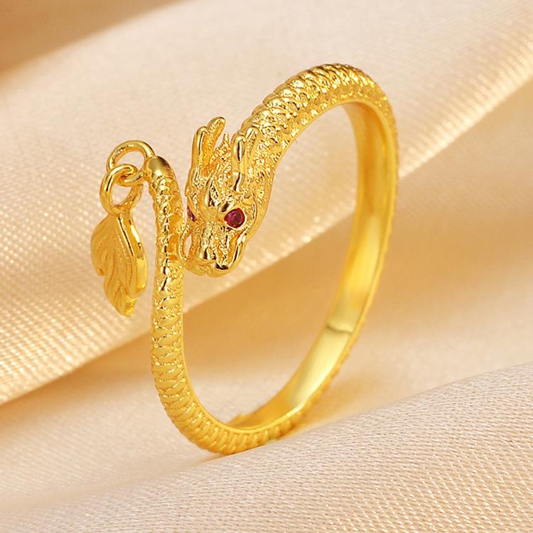 

Кольцо с драконом в виде хвоста дракона в год рождения, покрытое настоящим золотом, женское модное кольцо с высоким чувством, универсальное кольцо с хвостом, зодиакальное кольцо с драконом для пары Opening adjustable золотой