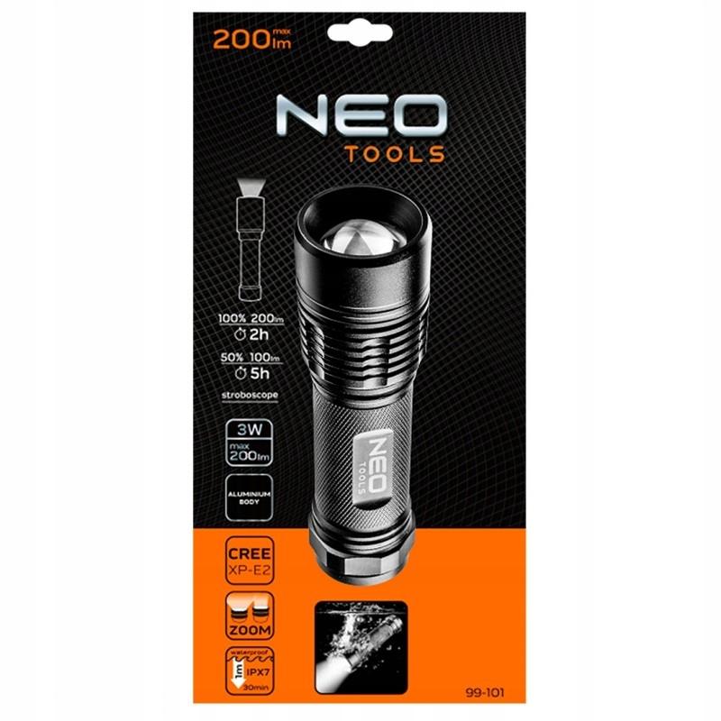 Aluminum Flashlight 200 Lum Zoom Ipx7 3Xaaa