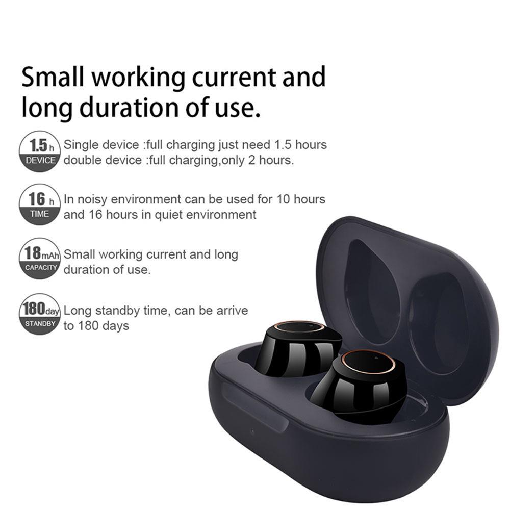 International TWS Earbuds Charging Case with No Whistling Hearing Aid for Seniors - English Version