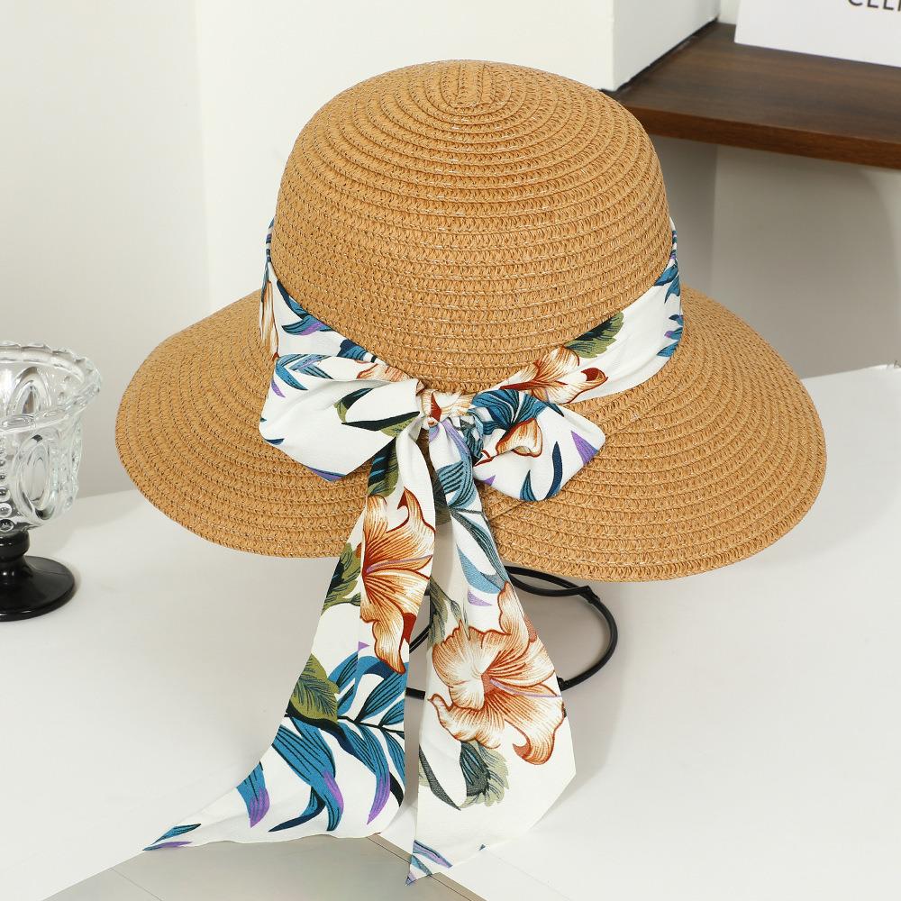 Dames Stro Zonnehoed met Brede Rand - Opvouwbare Strand- & Vakantiehoed