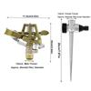 G1/2 Thread Rotating Impact Sprinkler Heavy Duty Lawn Watering Sprinkler  Lawn Watering