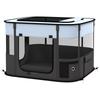 Foldable Dog Pen with Storage Bag for Indoor/Outdoor Use, Portable Pet Playpen, with Ground Stakes - Grey