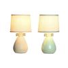 Faience Table Lamp - DKD Home Decor - Green - 16x16x27 Cm - Decoration - Polyester Fabric - Standard