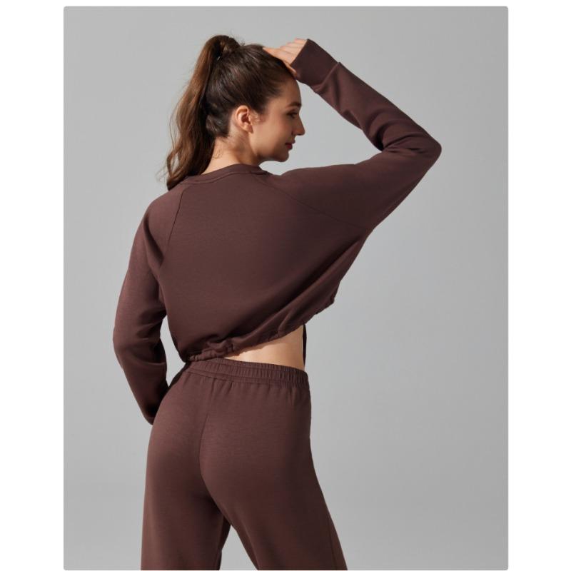 Bequemes Damen-Oberteil mit Rundhalsausschnitt, für Sport und Yoga, lässig