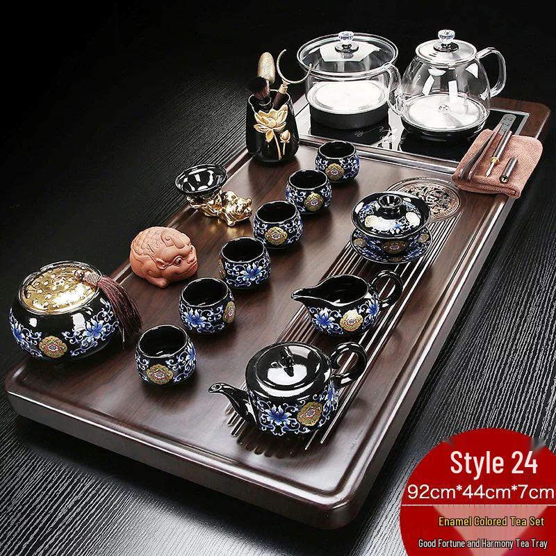 

Automatic Solid Wood Tea Tray with Integrated Gongfu Tea Set