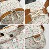 New Mini Backpack Floral Printed Corduroy Storage Bag Sweet Korean Version Rucksack Gift