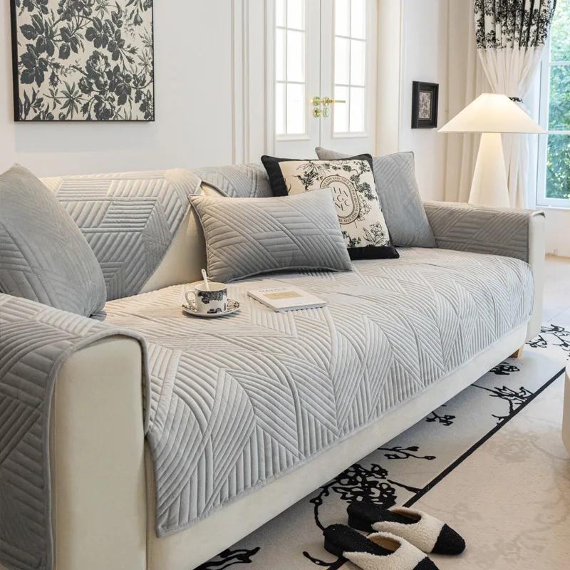 

Современный минималистский легкий роскошный стиль голландский бархат Four Seasons универсальный противоскользящий чехол для сиденья удобный защитный чехол для дивана 70x70cm 1pcs